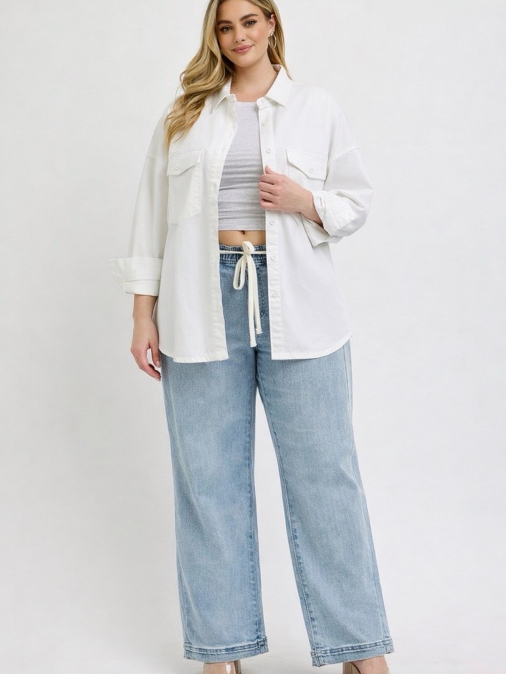 Risen Maris Plus Size Oversized Button Up